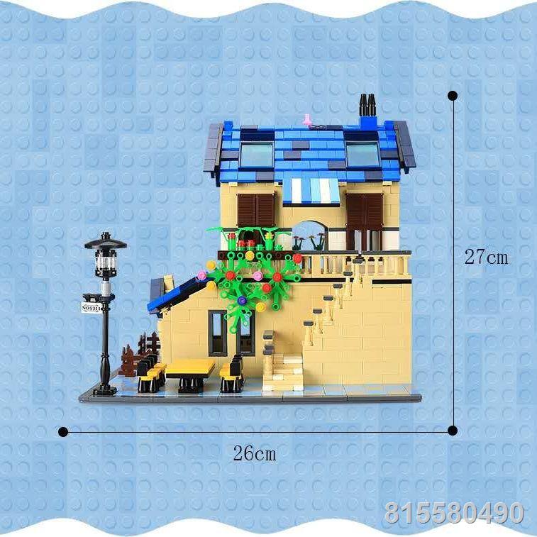 Tương thích với  ngôi nhà quê xây dựng khối bé trai nhà xây dựng thành phố DIY xây dựng bé gái giáo dục đồ chơi lắp