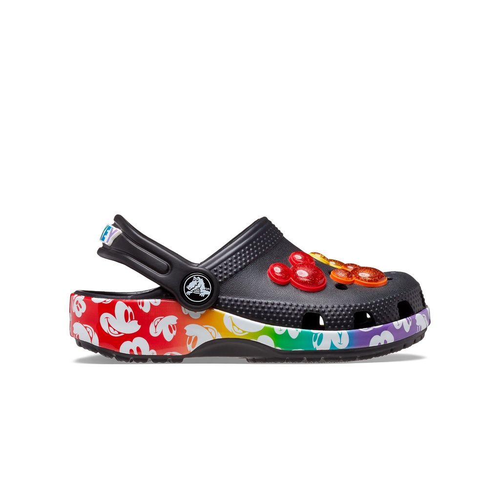 Giày Clog Trẻ Em Crocs Toddler Disney Rainbow Classic - Black