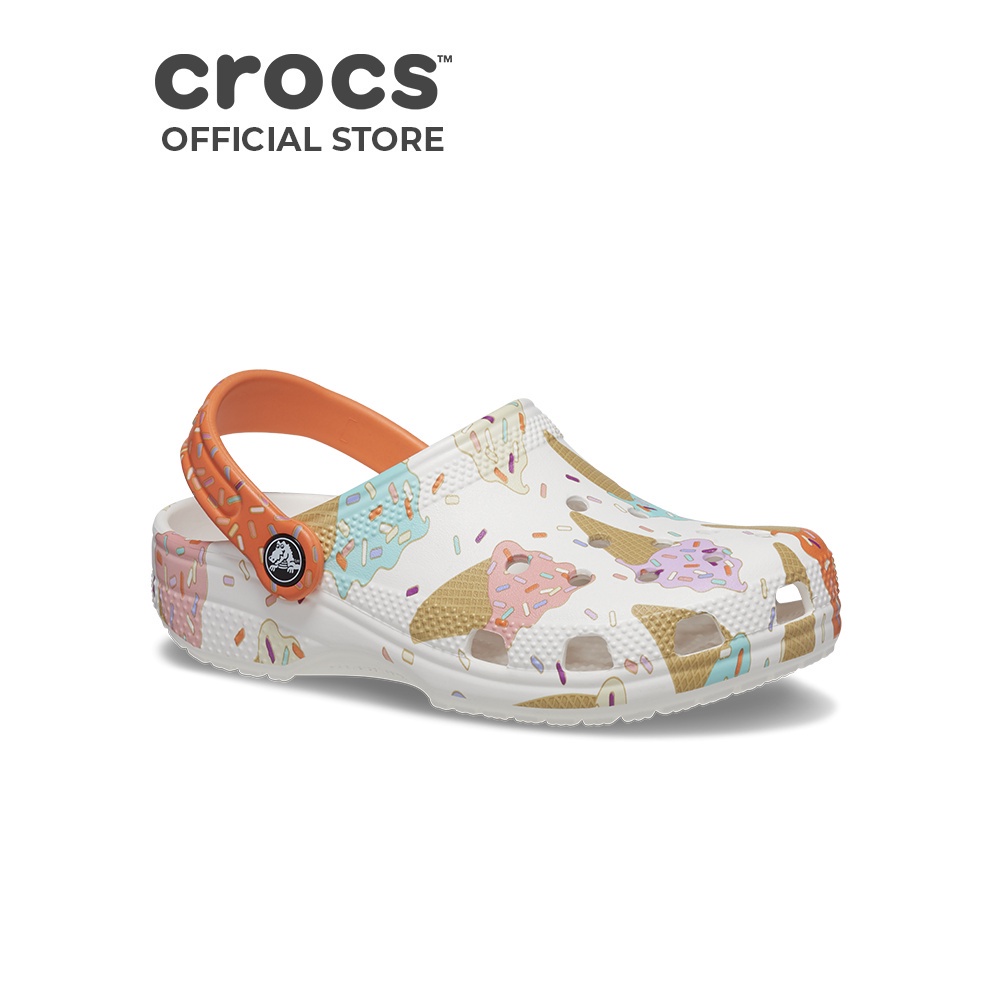 Giày Clog Trẻ Em Crocs Toddler Classic Ice Cream Graphic - White