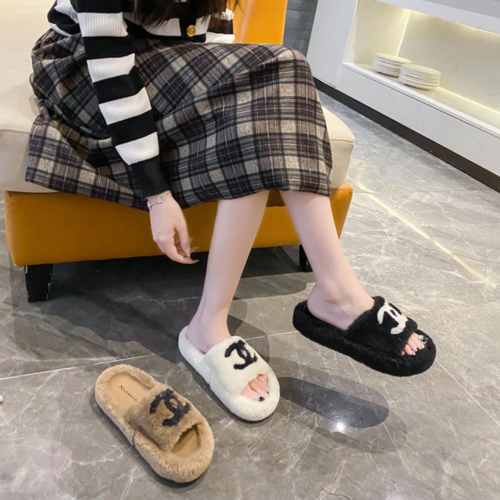 Dép Lông Đế Dày Thời Trang Thu Đông 2023 Dành Cho Nữ Mềm