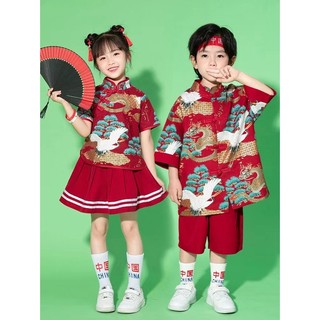 Hàng mới về mới bộ sườn xám hóa trang cổ vũ trung quốc cho bé