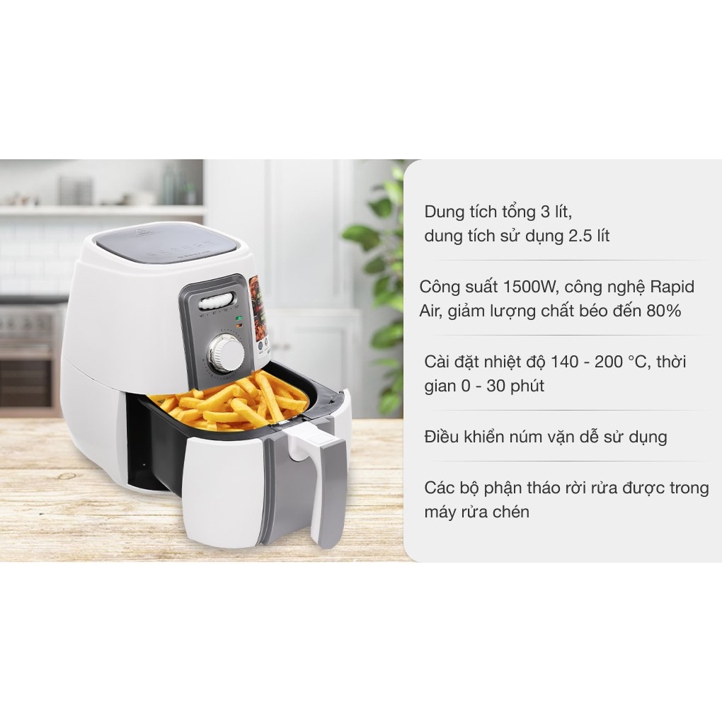 Nồi Chiên Không Dầu SUNHOUSE 3 lít SHD4025B