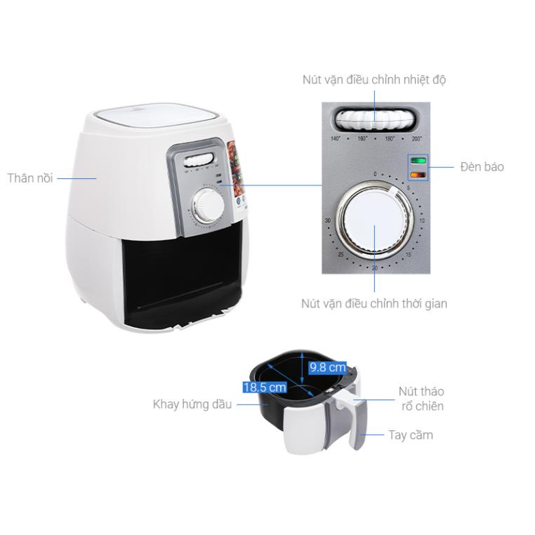 Nồi Chiên Không Dầu SUNHOUSE 3 lít SHD4025B