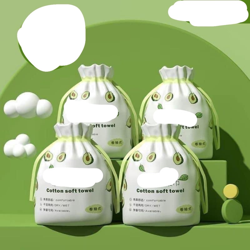 Sét 6 cuộn  khăn Mặt Khô Đa Năng Beibeirou Hữu Cơ Organic 100%