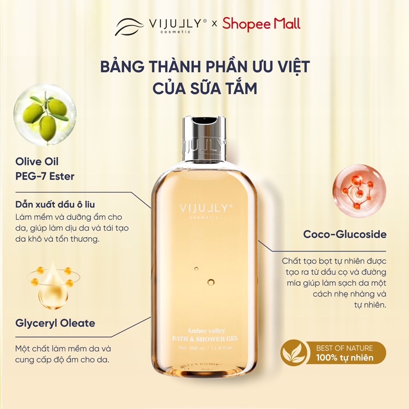 Sữa tắm Dưỡng da hương nước hoa Vi Jully 350ml