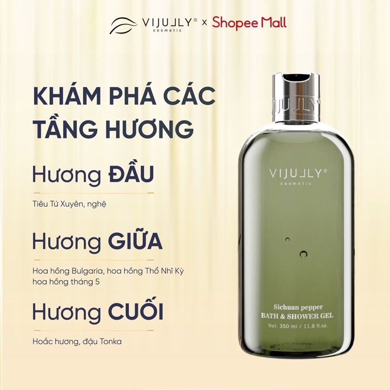 Sữa tắm Vi Jully Dưỡng da hương nước hoa dành cho Nam 350ml