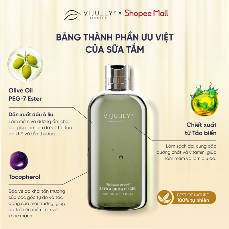 Sữa tắm Vi Jully Dưỡng da hương nước hoa dành cho Nam 350ml