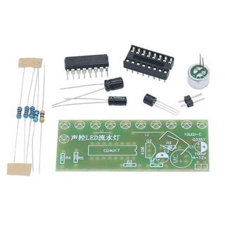 Bộ linh kiện mạch led nháy theo âm thanh cd4017 diy