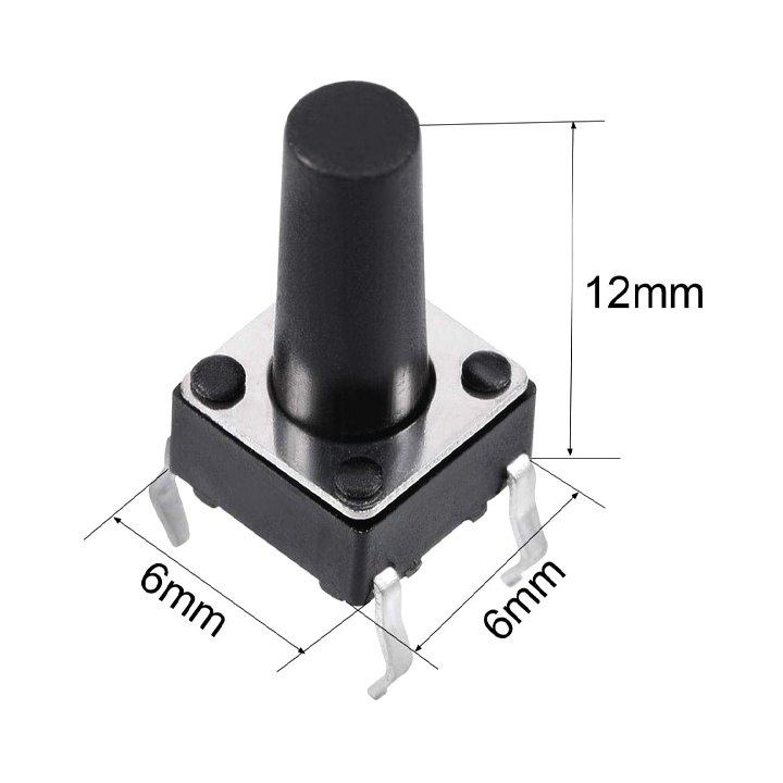 Nút Nhấn 4 Chân 6x6x12mm