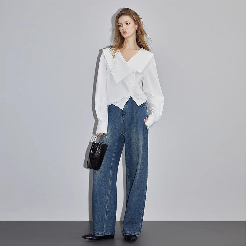 Áo Sơ Mi Dài Tay Thiết Kế Mới Cao Cấp Thời Trang Mùa Thu Theo Phong Cách Pháp Cho Nữ