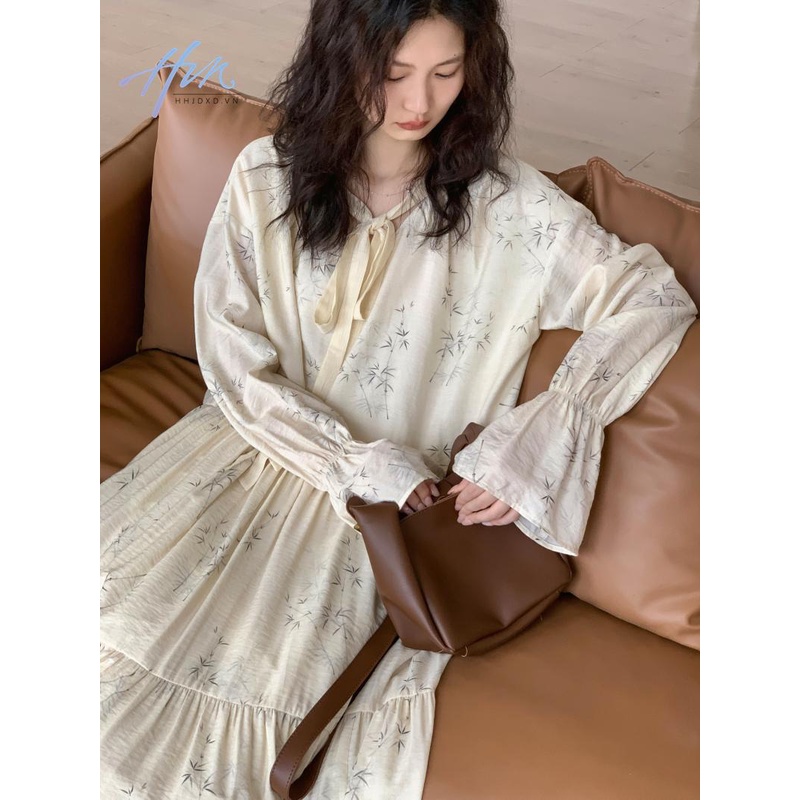 Đầm Hoa Tay Dài Phong Cách Trung Quốc Thời Trang Mùa Thu Mới 2023