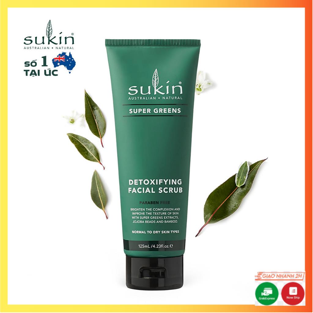 [HSD T6/2024] Kem tẩy tế bào chết thải độc dành cho da mặt Sukin Super Greens Detoxifying Facial Scrub 125ml