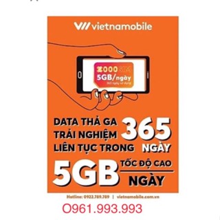 [Miễn Phí 12 tháng vào mạng ] Sim 4G 1 Năm VietNamobile miễn phí 6Gb/1 Ngày x365 ngày