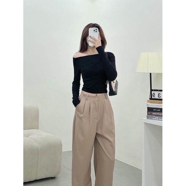 Mie Croptop▪Áo lệch vai
