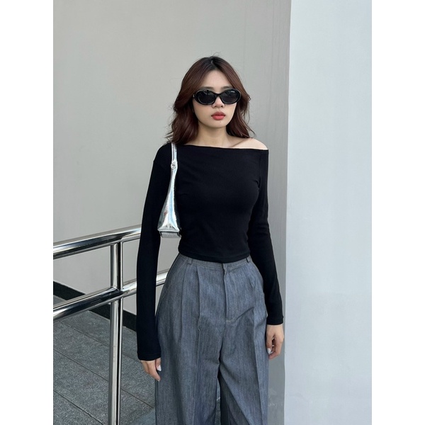 Mie Croptop▪Áo lệch vai