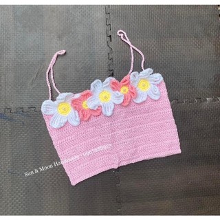 Áo 2 dây bikini len móc