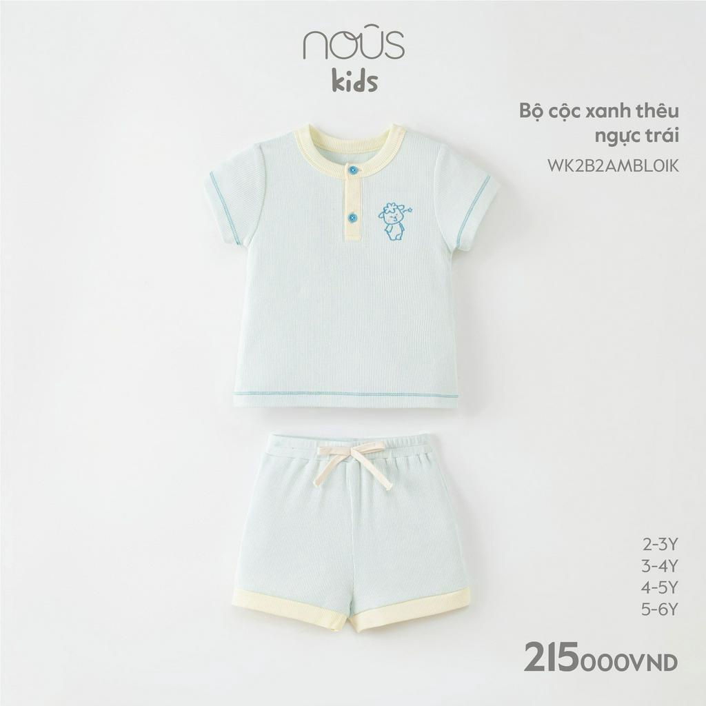 Bộ Quần Áo Cộc Nous Bé Trai Bé Gái Thêu Ngực Chất Liệu Thoáng Mát Cho Bé Từ 2 Đến 5 Tuổi - Nous Bình Dương