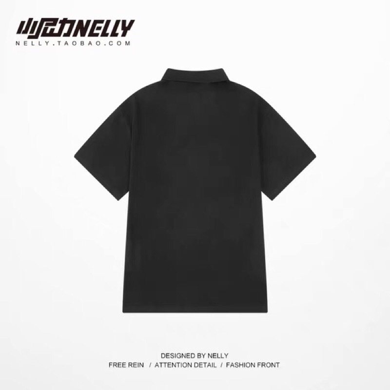 Áo phông polo nelly sale  trơn cúc trắng 1 túi