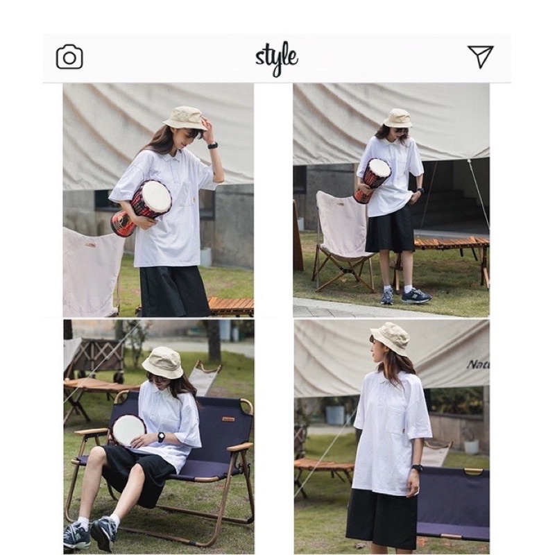 Áo phông polo nelly sale  trơn cúc trắng 1 túi