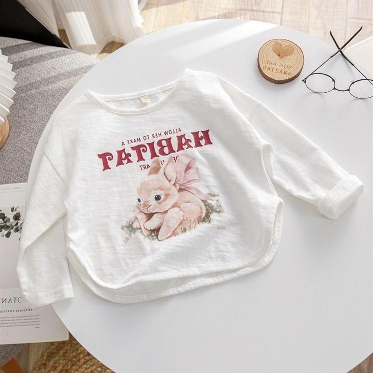 Áo Thun cotton Tay Dài In Hoạt Hình Thời Trang Xuân Thu Cho Bé Gái