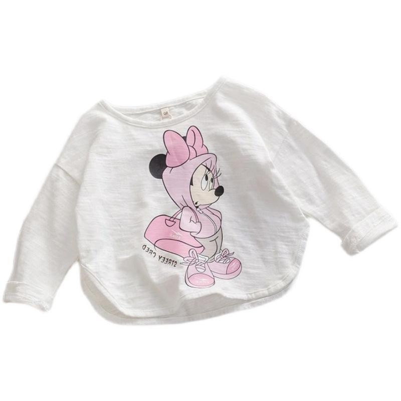 Áo Thun cotton Tay Dài In Hoạt Hình Thời Trang Xuân Thu Cho Bé Gái