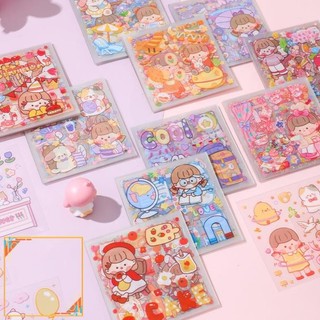 Set 25 tấm sticker pet hoạt hình dễ thương dán trang trí sổ tay mika