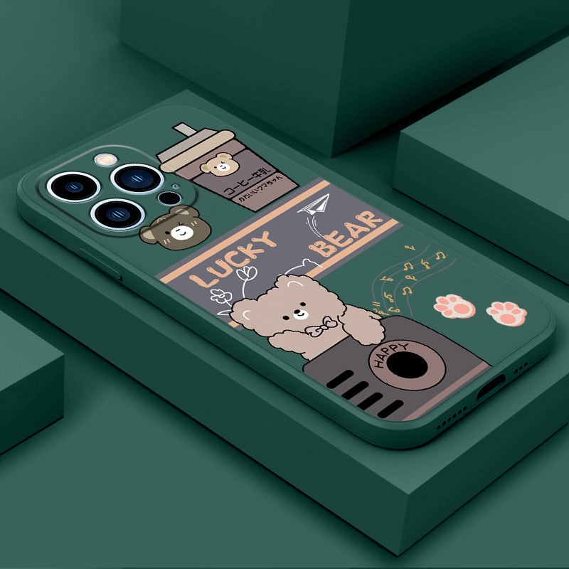 Ốp lưng XIAOMI POCO X3 PRO Poco M3 PRO POCO M4 PRO 4G POCO M5S POCO M5 Poco X3 NFC Poco X3 GT Poco C40 MF018A Milk Tea Bear Silicone fall resistant soft Cover phone Case