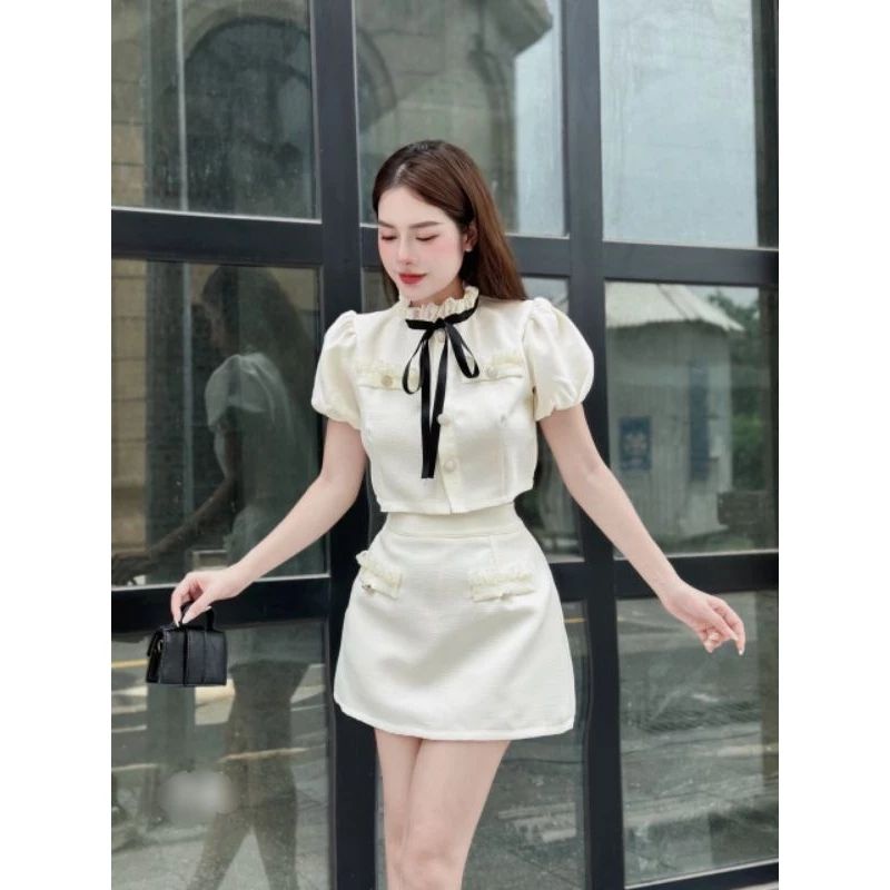 Sét công chúa tiểu thư dạ ép mùng dáng dài ngắn Hàn Quốc công sở/Roseycloset