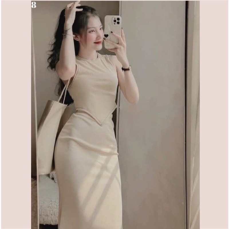 set áo tăm lửng phối chân váy đuôi cá