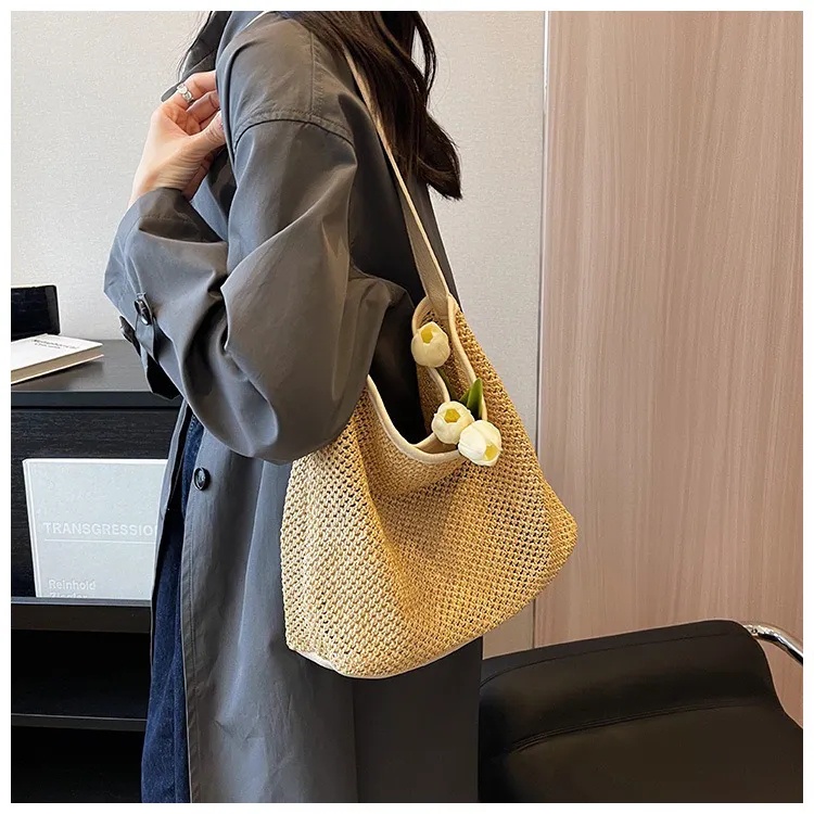 Túi Đeo Vai Đan Rơm Thời Trang Mùa Hè 2 Kiểu Cho Nữ