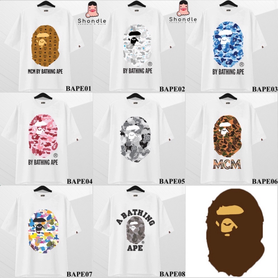 Áo Thun Bape MCM  Chất Liệu Cotton Co Giãn 4 Chiều Hình In 5D - Áo From Dáng Unisex Nam Nữ Hottend 2023