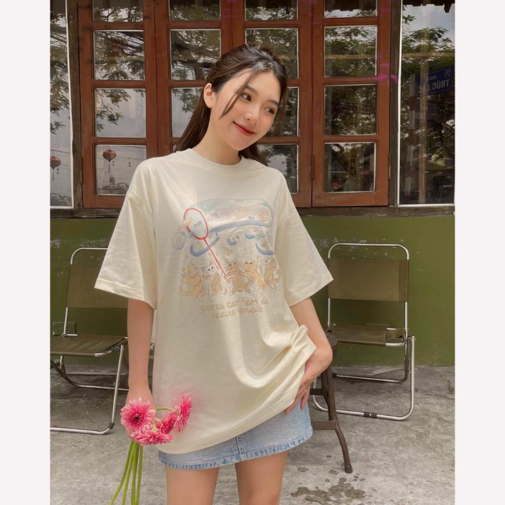 Áo Thun Local Brand Teelab Gotta Cat 'em all TS180 winshop001