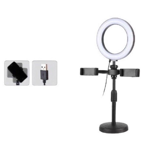 Đèn Livestream Size 16cm Để Bàn 2 Kẹp, Chụp Hình, Quay Video HOCO