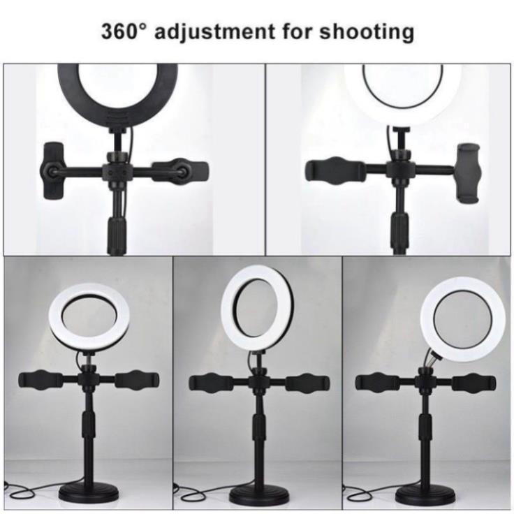 Đèn Livestream Size 16cm Để Bàn 2 Kẹp, Chụp Hình, Quay Video HOCO