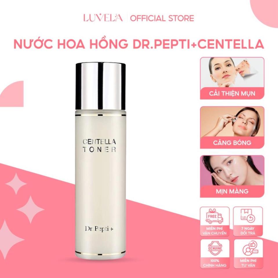 Nước Hoa Hồng Toner Dr.Pepti Centella Giúp Se Khít Lỗ Chân Lông, Dưỡng Da Căng Bóng 180ml