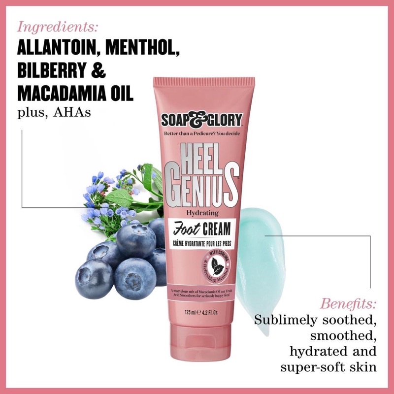 KEM DƯỠNG DA CHÂN, GIẢM NỨT GÓT THẤY RÕ - SOAP AND GLORY HEEL GENIUS FOOT CREAM 125ML