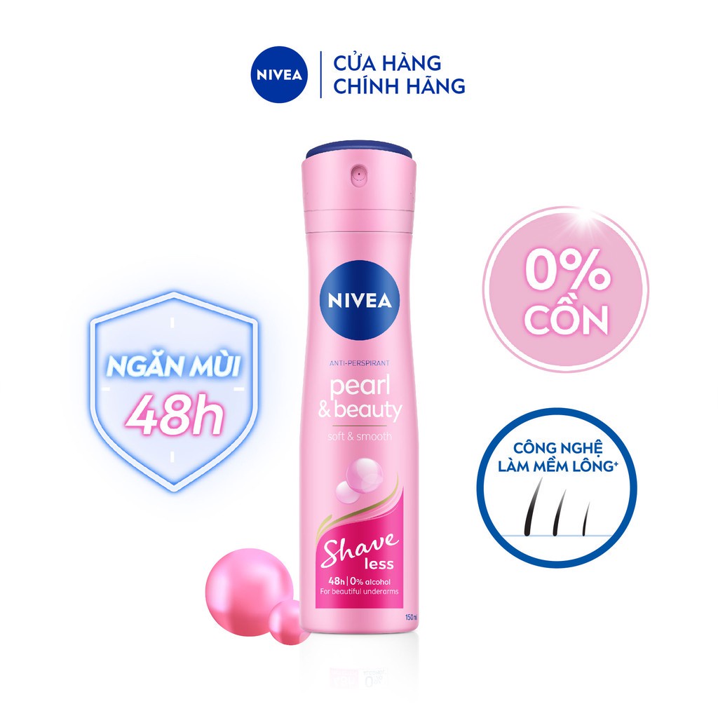 Xịt Ngăn Mùi NIVEA Pearl&Beauty Shaveless Ngọc Trai | Mịn Mượt Da (50 ml) - 85348