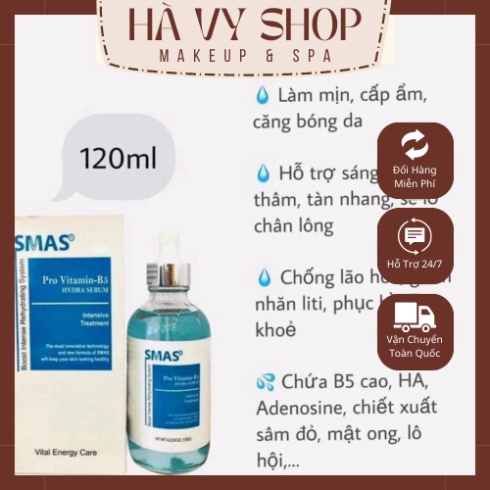 🆘 SERUM B5 SMAS CẤP ẨM, PHỤC HỒI DA, SÁNG DA, CHỐNG LÃO HÓA - SMAS PRO VITAMIN B5 HYDRA SERUM 120ML 