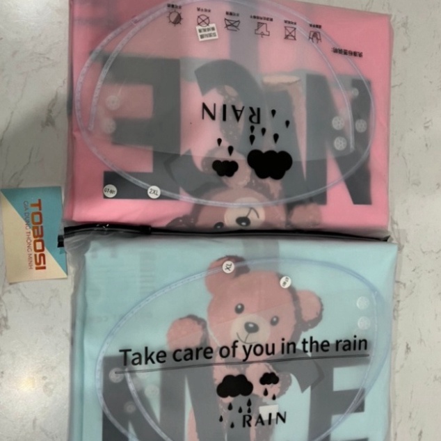 （HOT) Áo mưa thời trang có khoá kéo tiện lợi hình gấu Nice thiết kế mới nhất - Áo Mưa Đi Xe Máy Đi Xe Đạp 1 Người Cao Cấ