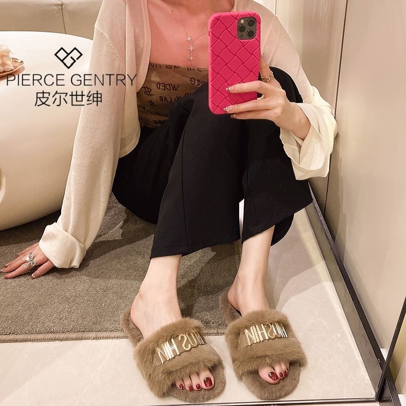 Dép Bít Mũi Phối Lông Xù Đế Bằng Thời Trang Xuân Hè Có 42 Mẫu Cho Nữ