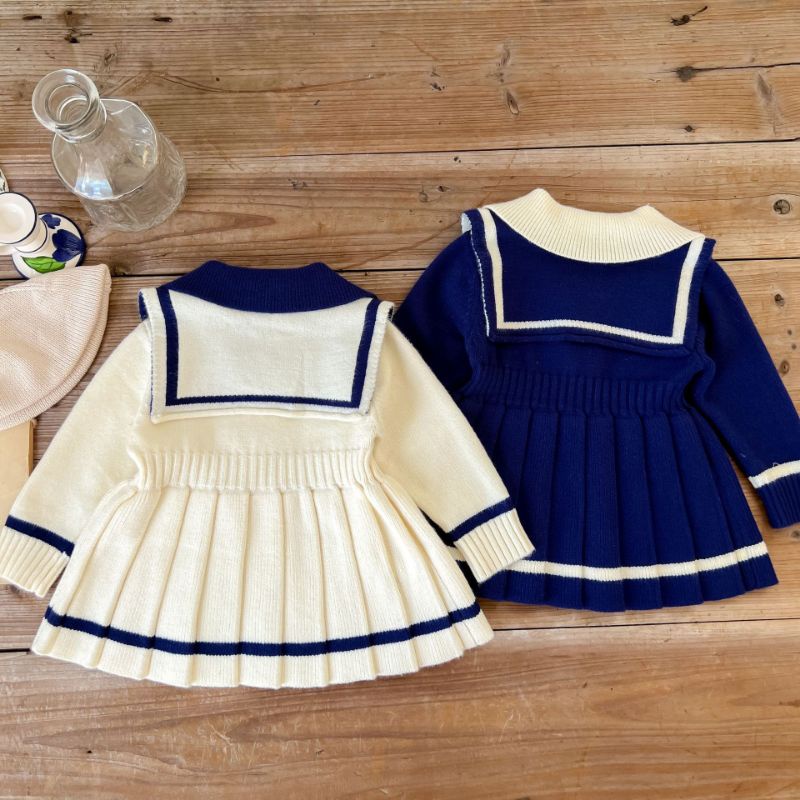 Váy len bé gái hàng QC 🐻 hàng Qc Oder🐻 Váy len thủy thủ bé gais zie 73-120