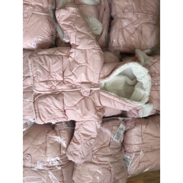 Áo khoác lông hồng bé gái 🍓 Có ảnh thật 🍓 Áo khoác tai thỏ bé gái hàng QCCC size 80-120