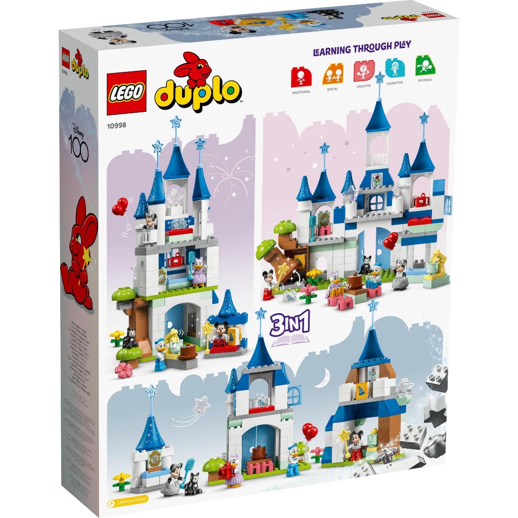 [Mã LIFEMC06DBAU giảm 50k đơn 350k] LEGO Duplo Disney 10998 Đồ chơi lắp ráp Lâu đài Disney Ma thuật 3 trong 1 (160 chi t