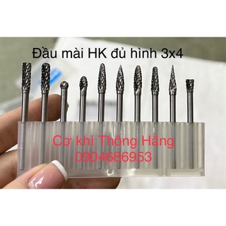Mũi mài hợp kim 10 chi tiết chuyên khắc mài đa vật liệu sắt, thép, gỗ lũa…
