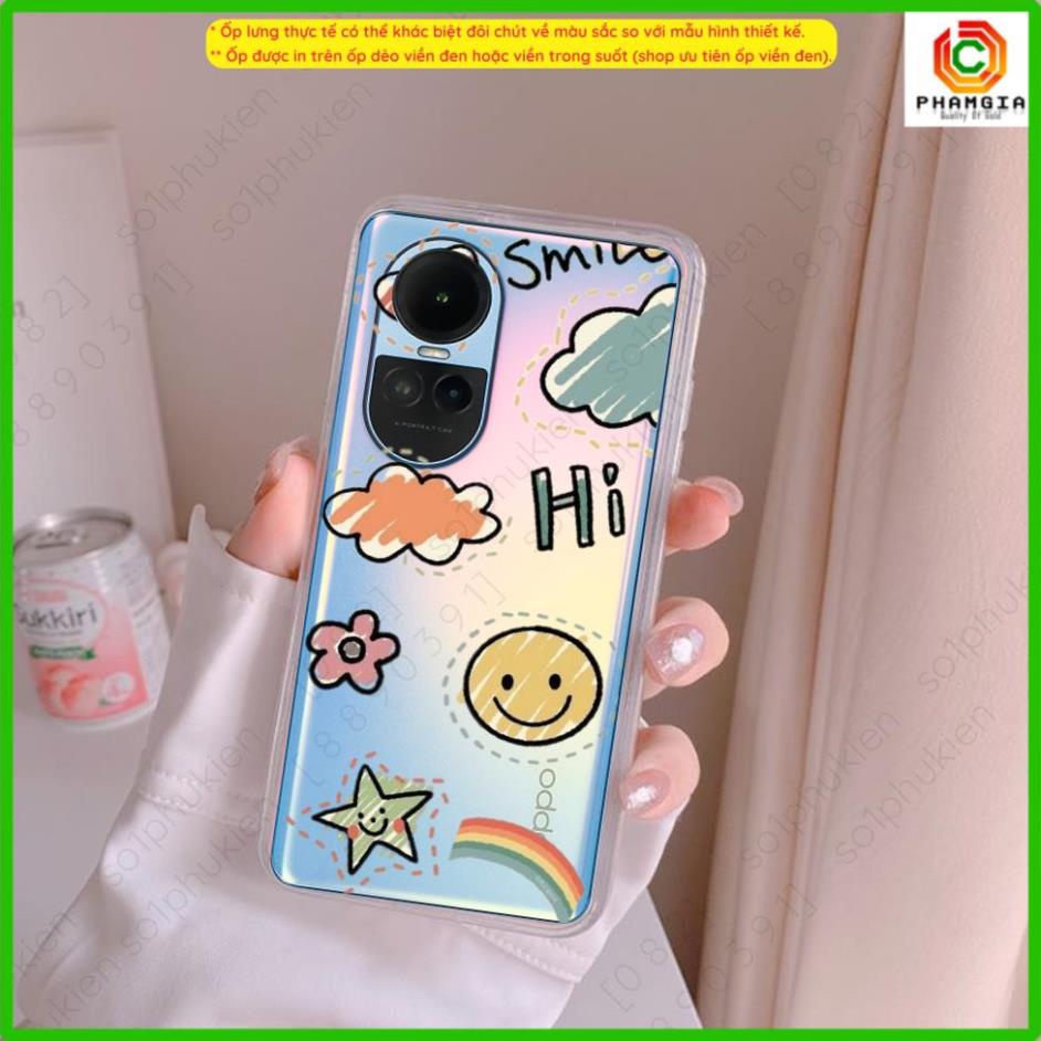 Ốp lưng OPPO Reno 10 5G / Reno 10 Pro 5G  dẻo trong suốt in hình họa tiết nhiều mẫu dễ thương