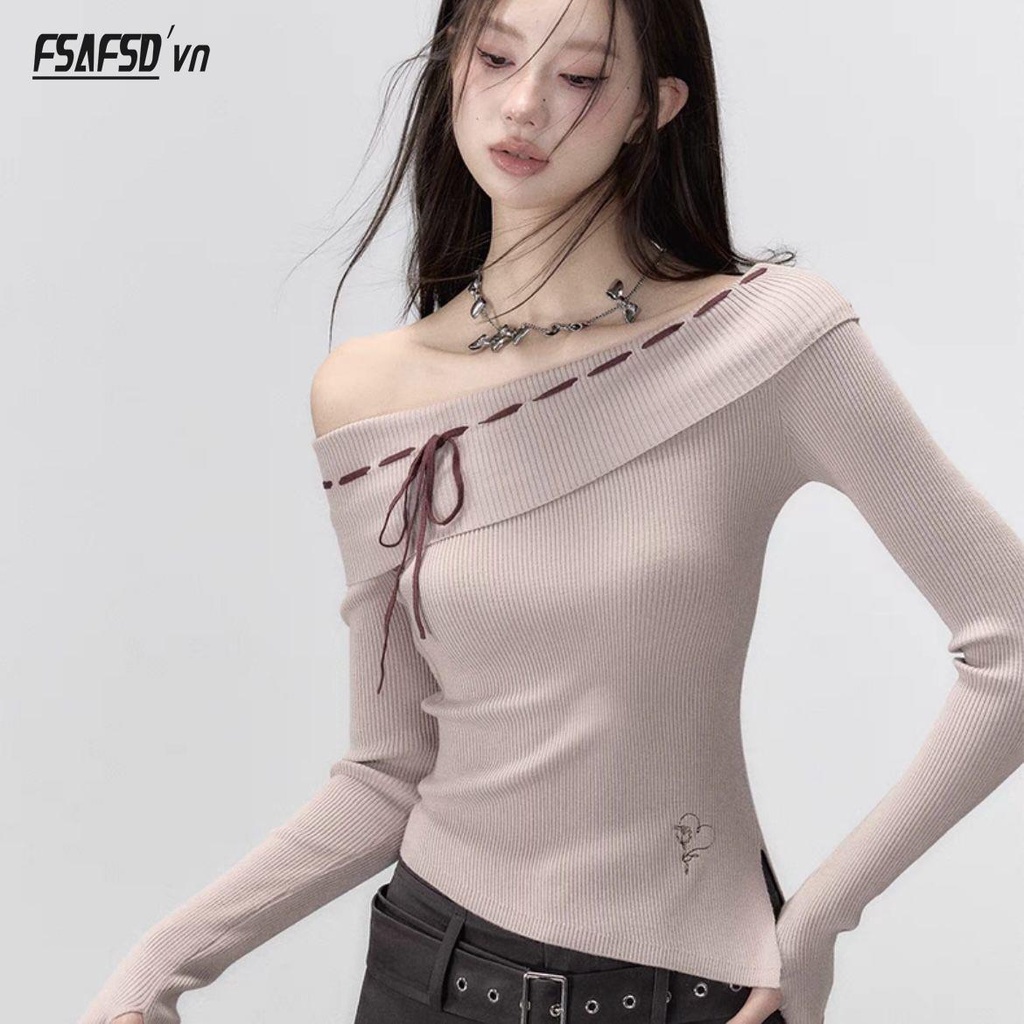 Viapitti Áo sweater Dệt Kim Hở Vai Thời Trang Mùa Thu Dành Cho Nữ