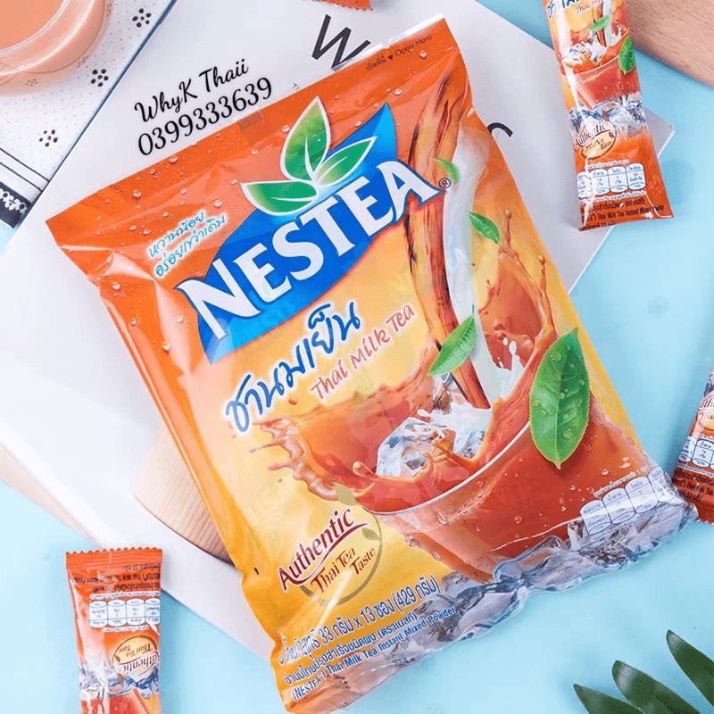 Trà sữa Thái đỏ Nestea Thái Lan Chính Hãng 13 gói Date mới hàng siêu thị Thái