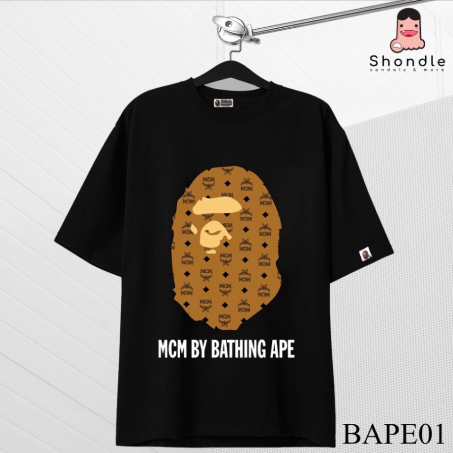 Áo Phông Bape MCM  Chất Liệu Cotton Co Giãn 4 Chiều Hình In 5D - Áo From Dáng Unisex Nam Nữ Hottend 2023