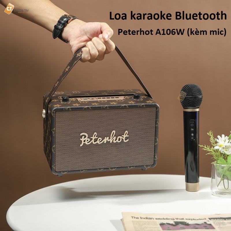 Loa bluetooth mini Petehot A107W + Kèm 2 mi