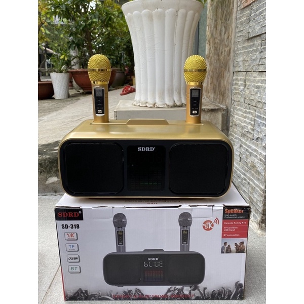 Loa karaoke bluetooth SD-318 + kèm 2 micro